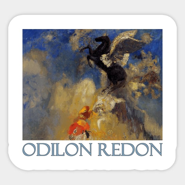 The Black Pegasus (1909) by Odilon Redon Sticker by Naves